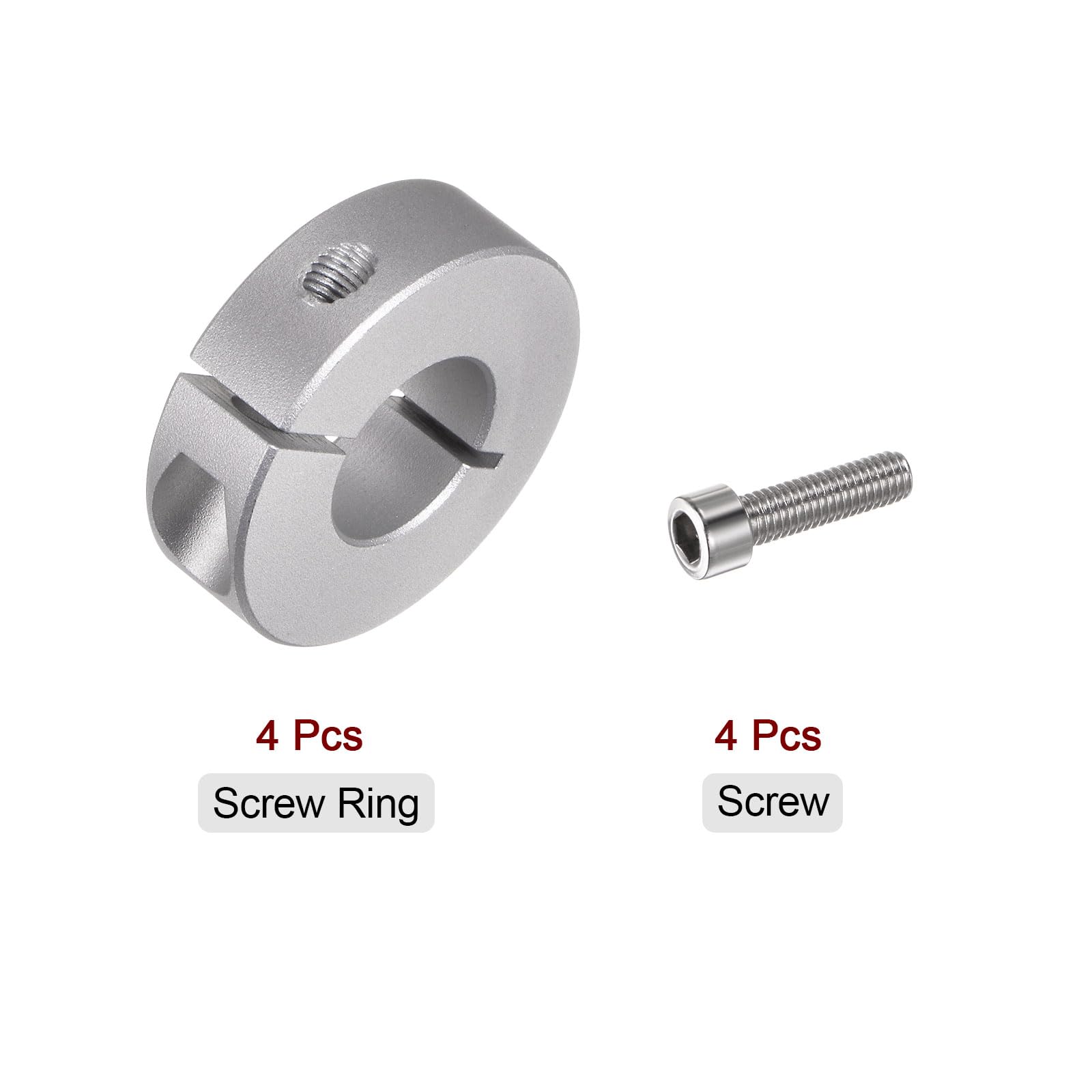 Produktbild von HARFINGTON 4x Wellenbund 25 Mm Bohrung, 45 Mm Außen, 12 Mm Breit – Alu 6061, Mit Stellschraube