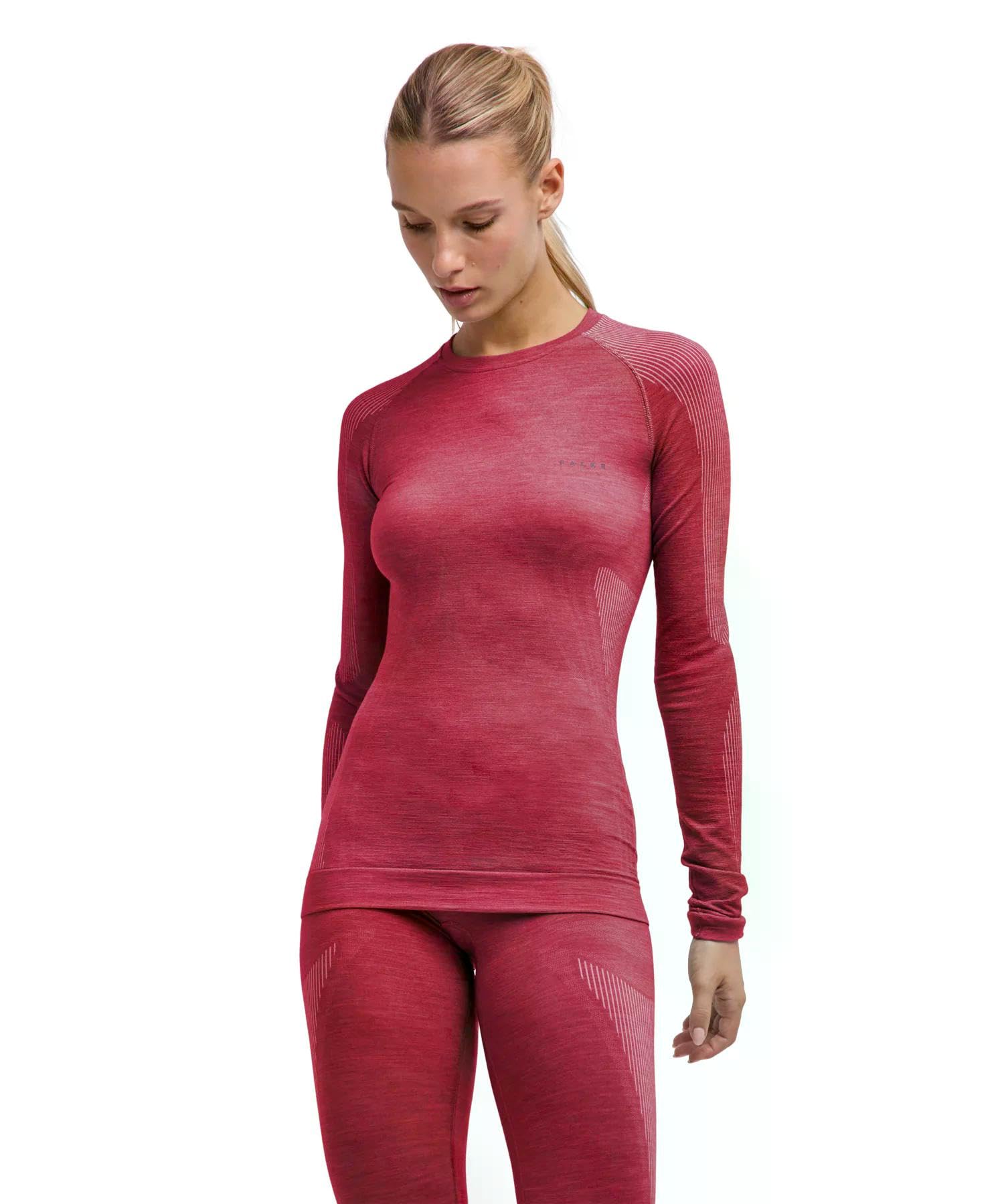 Falke Damen Wool-Tech Light Round Neck Funktionsshirt Langarm atmungsaktiv klimaregulierend geruchshemmend nachhaltige Wolle Funktionsmaterial warme und kalte Temperaturen Sportunterwäsche 1 Stück