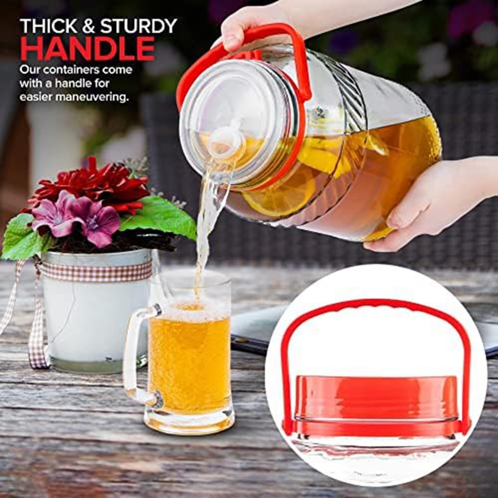 2 Barattoli Di Vetro Da 3,5 Litri Con Coperchio - Contenitori A Bocca Larga Per Conservazione Sfusa, Tè, Kombucha, Fermentazioni