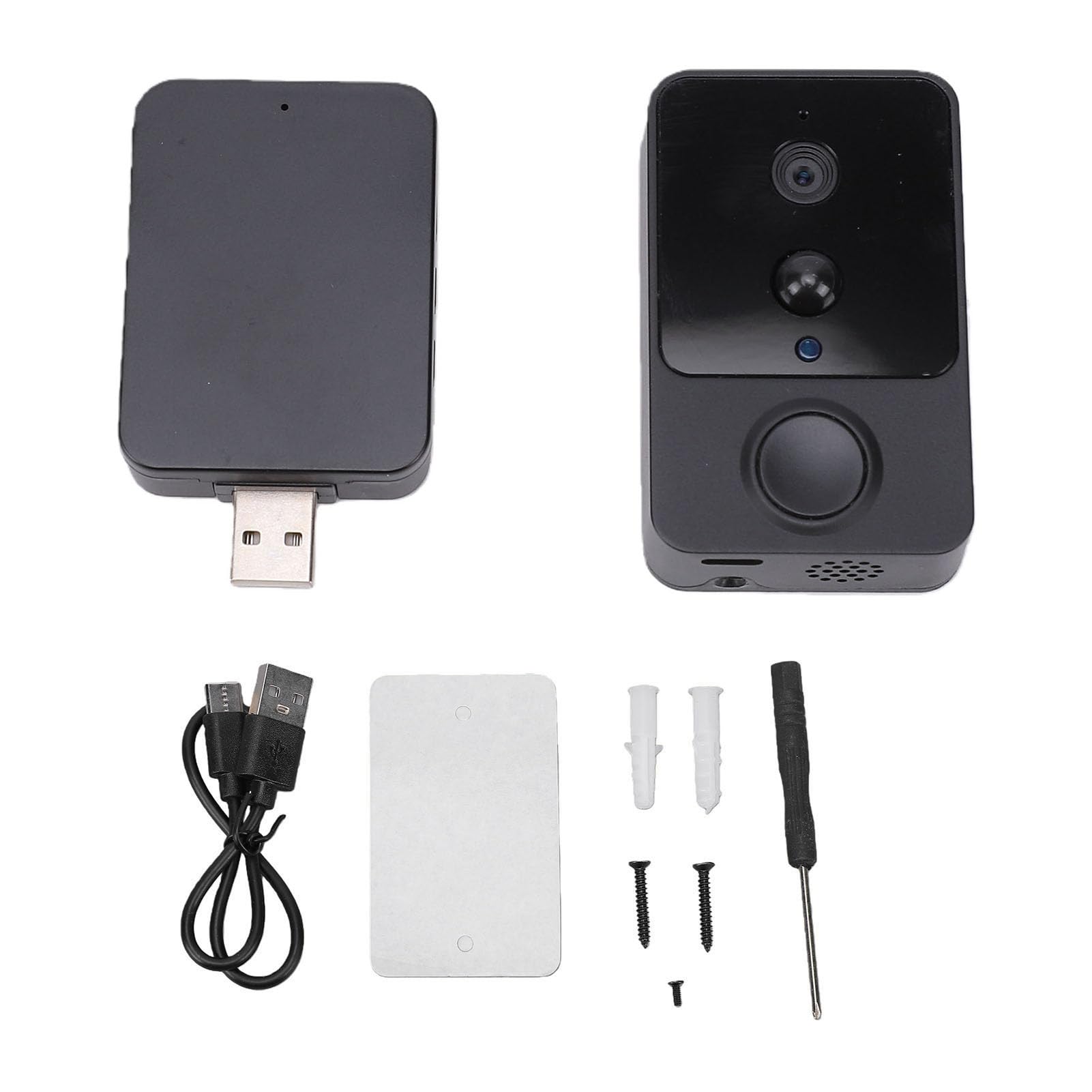 Campanello Video Intelligente Batteria da 2600 MAh 1080p 160 | Telecamera di Sicurezza Domestica, WiFi da 2,4 GHz, Batteria Ricaricabile, Audio Bidirezionale, Immagini 1080p, Custodia in