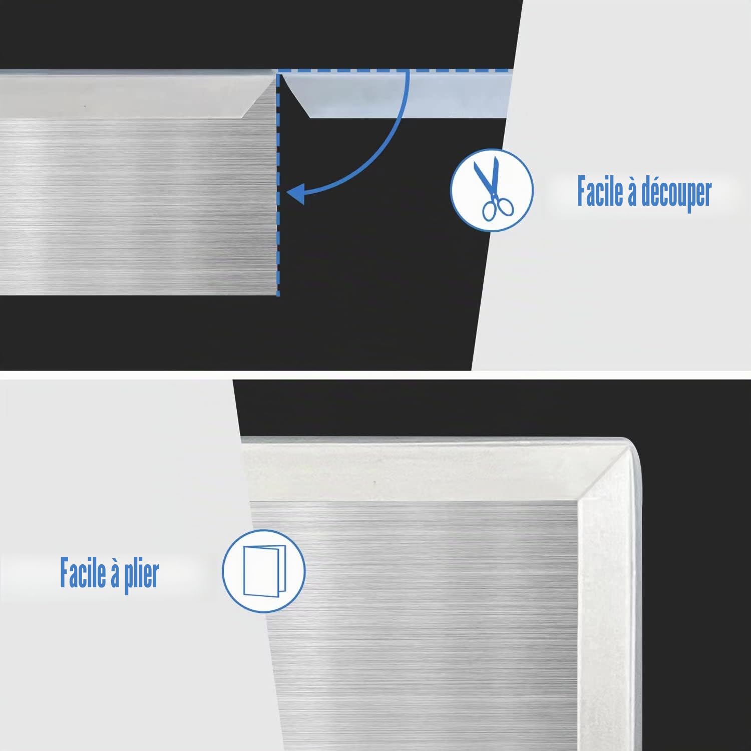 Bordure en caoutchouc transparent, protection autocollante transparente pour tôle, verre ou verre flexible, en silicone, profilé en U de 3 mm, longueur 6 m