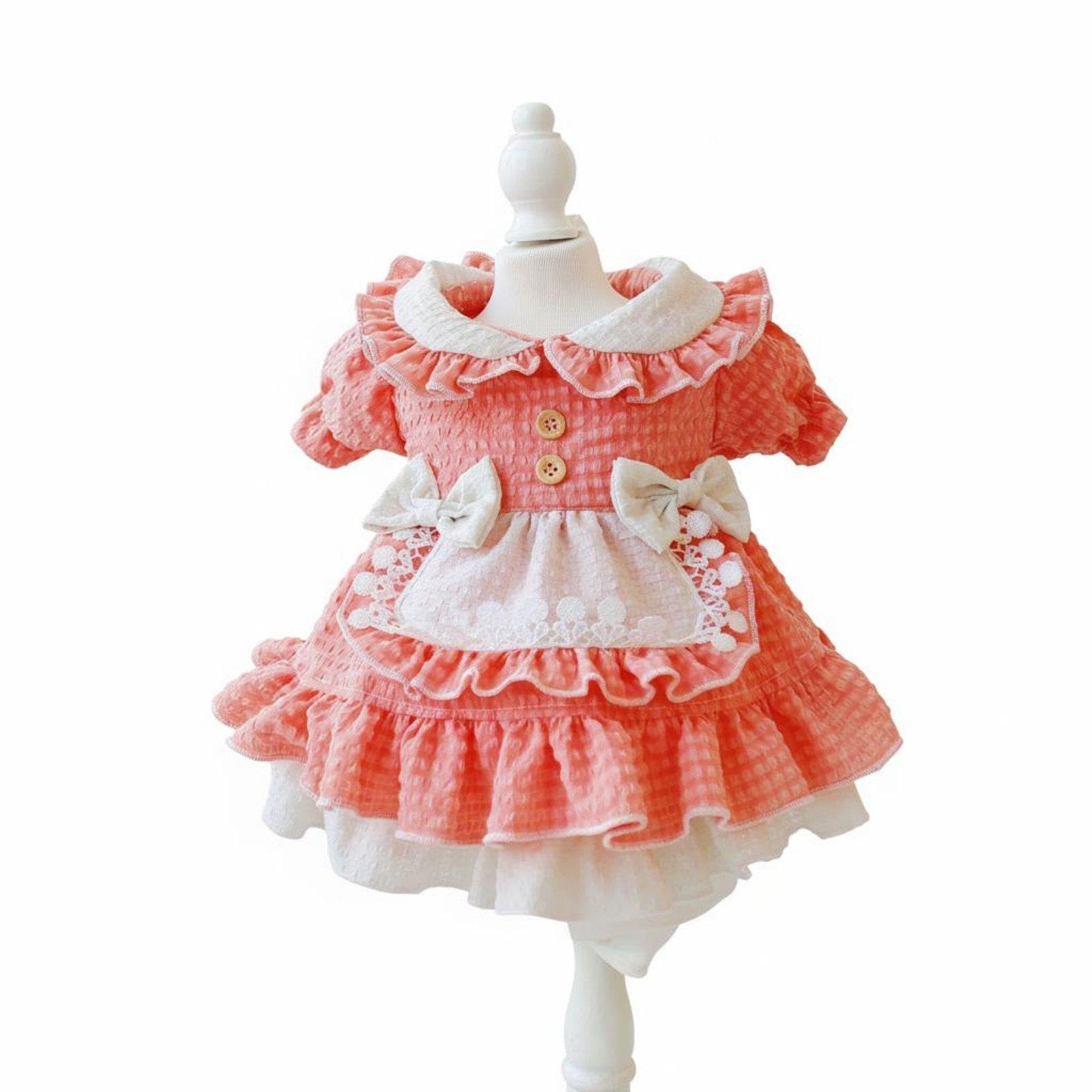 Lolita Design Puppy Dress Bowknot Accent Pet Maid Dress Lace Details Puppy Maid Costume for Cats, Dogs, Spring, Parties, Photoshoots M|Pet Supplies| Dog Supplies| Clothing & Shoes-image-33