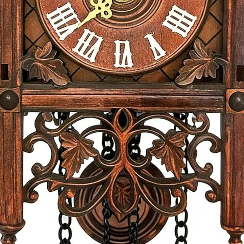 Reloj de pared retro con péndulo de nogal y campanas horarias 6