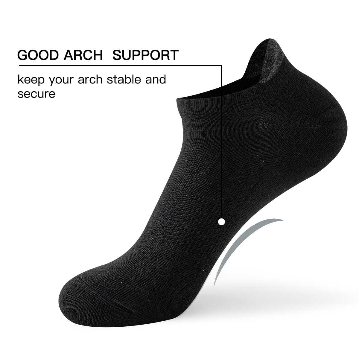 JOYNÉE Calcetines cortos informales para hombre, 20 pares, Negro (20 pares), talla única