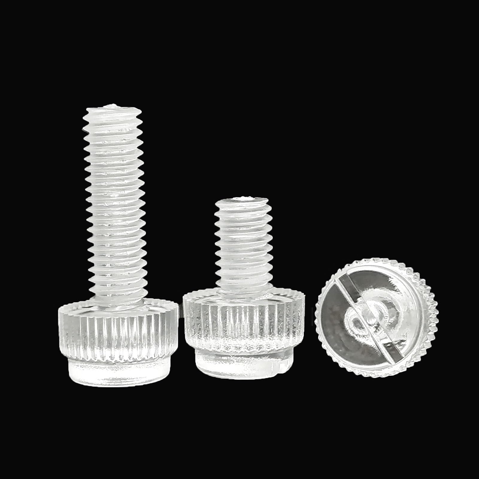 Tornillos autorroscantes M3 M4 M5 M6 M8 acrílico transparente plástico transparente moleteado cabeza ranurada ajuste tornillo de pulgar apriete a mano tornillo de pulgar DIY cubierta de tornillo (40