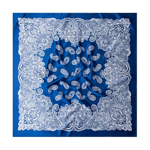 Image of 35 inch Men's Silk Cowboy Scarf - Oversized Western Bandana Neckwear, Large Square Scarf with Gift Packaging