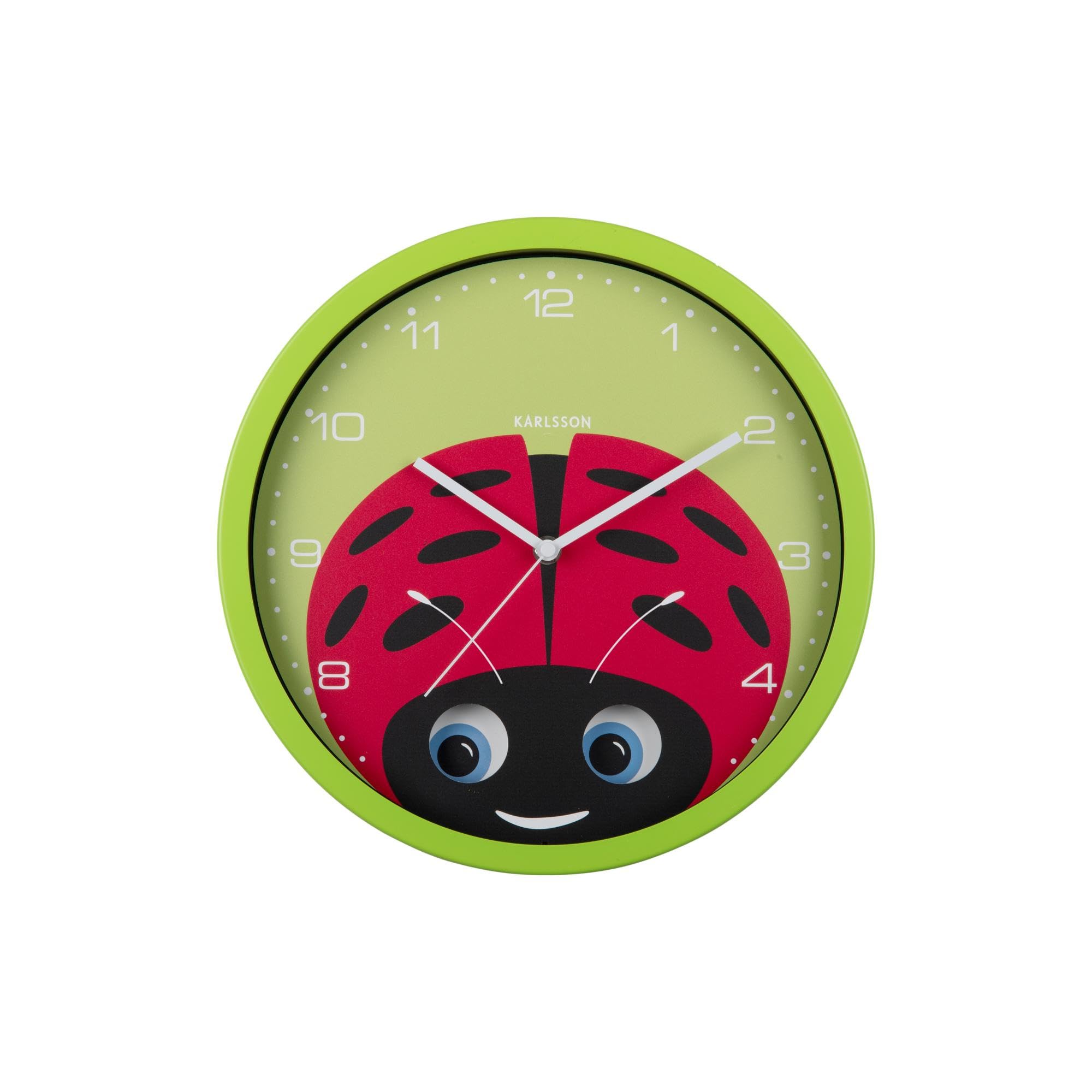 Horloge murale ronde Karlsson en fer vert 30cm Peekaboo pendule cuisine salon design