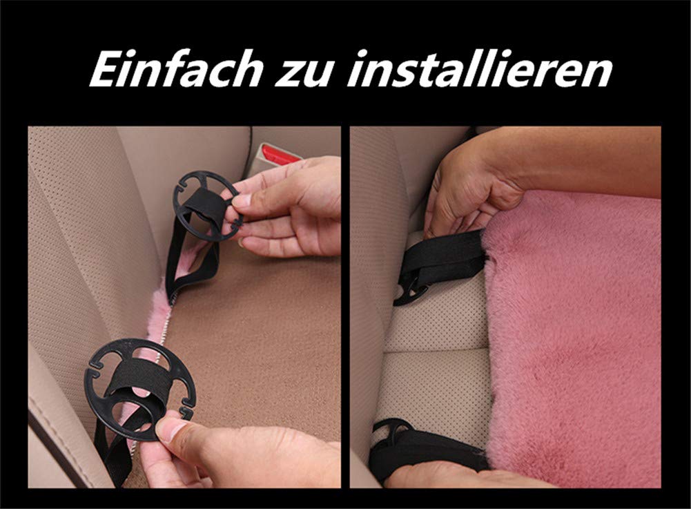 Wolle Schaffell Auto Sitzauflage 3er-Set Sitzkissen Sitzbezüge Warme Universal Sitzauflagen Vordersitzbezüge und Rücksitzbezüge (Schwarz)