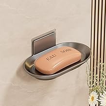 TENOM Soap Stand for Bathroom, Soap Box, Stickable Soap Holder, Soap Dish, Bathroom Soap Holder (1, White)