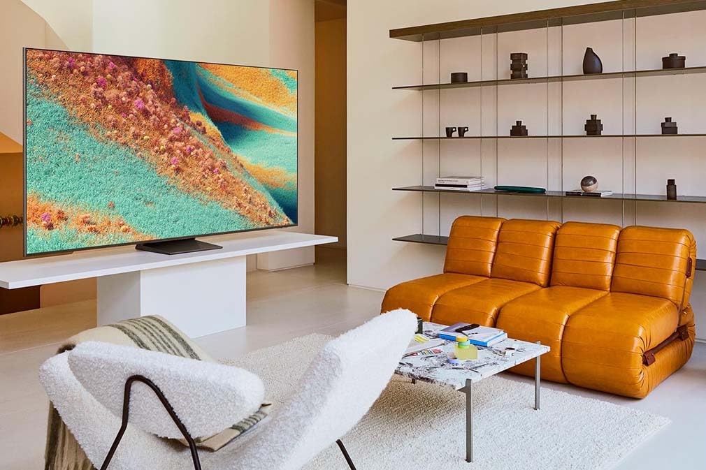 Samsung Neo QLED 4K QN85F 65 Zoll (163 cm) Mini LED Fernseher, Optimiert für Fussball, NQ4 AI Gen2 Prozessor, Quantum Matrix Plus, Dolby Atmos, Knox Security, Samsung Vision AI Smart TV