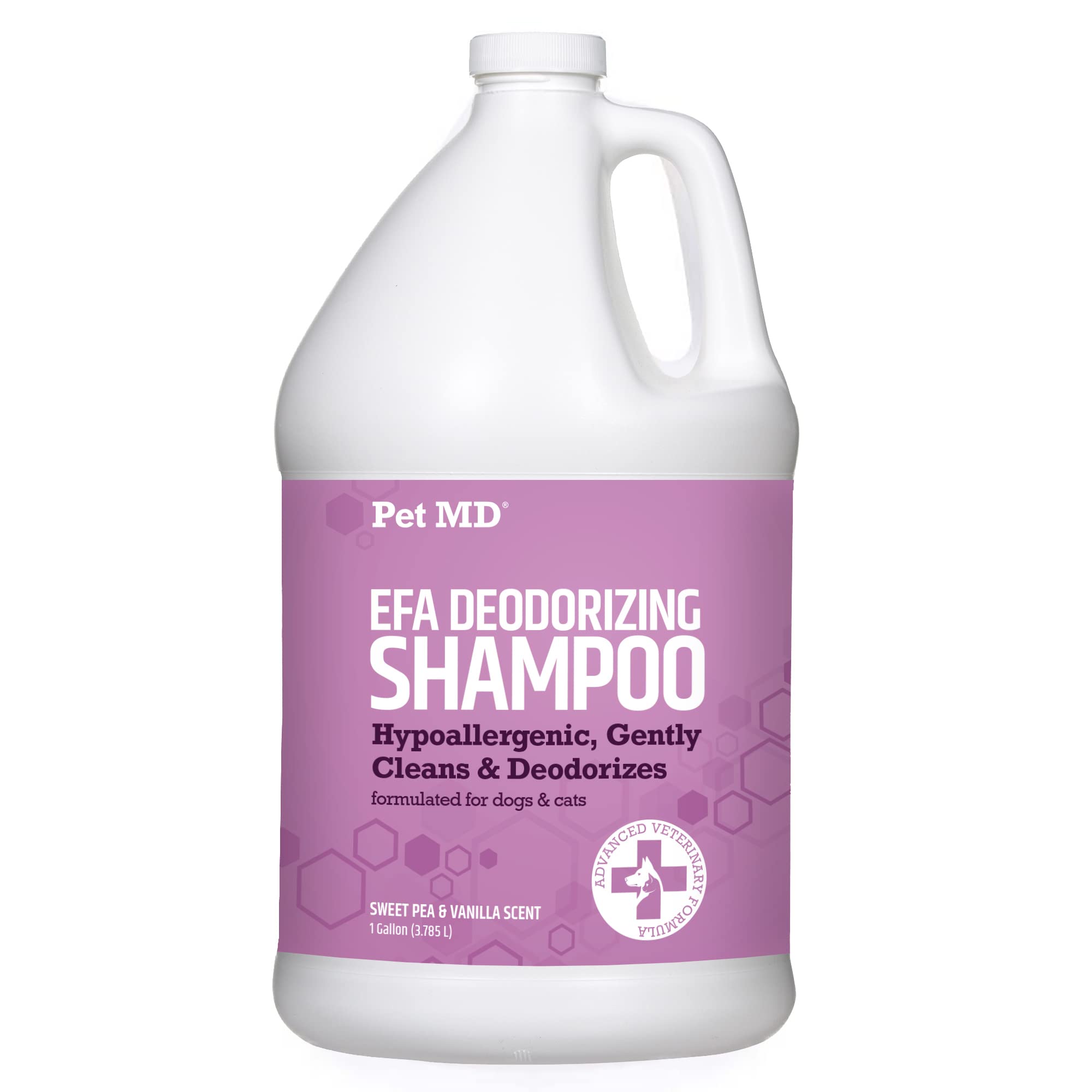 Pet MD EFA Deodorizing Shampoo for Dogs & Cats - Hypoallergenic Dog Shampoo for Sensitive Skin, Dry Skin, Itching, and Flaking - Professional Dog Shampoo Gallon