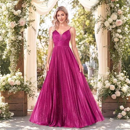 Image of Sexy Backless Maxi Formal Dress for Women with Sequin, Sleeveless Pleated Evening Gowns for Wedding and Cocktail