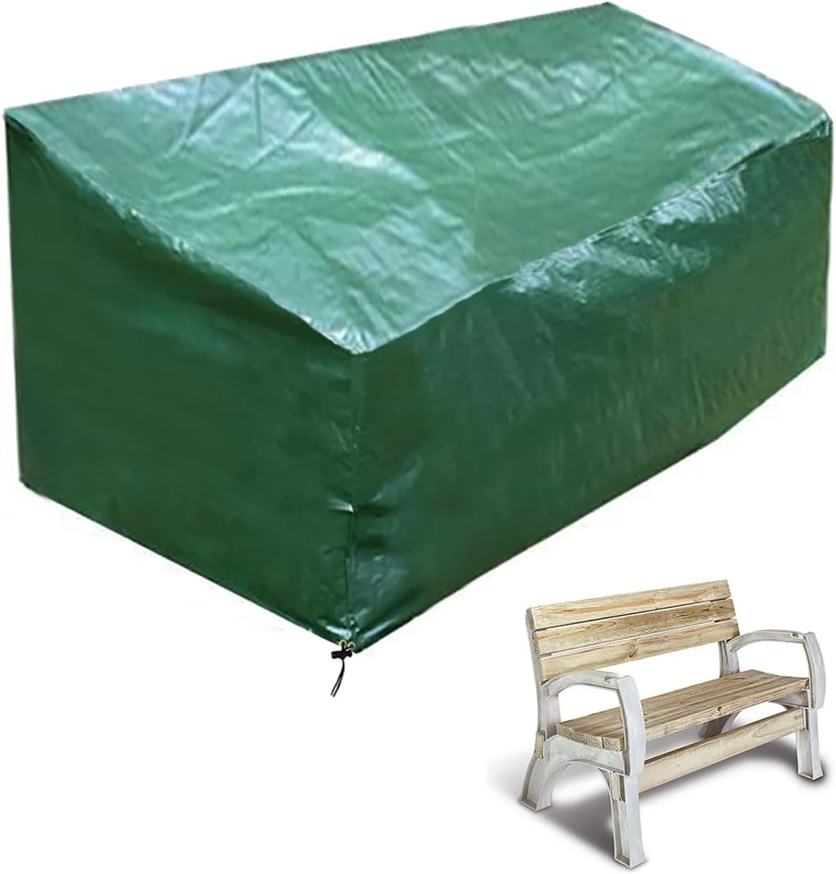 PATIO PLUS 2 Seater Garden Bench Cover for Garden Bench Waterproof Green 134x66x63/89cm PATIO PLUS 2 Seater Garden Bench Cover for Garden Bench Waterproof Green 134x66x63/89cm