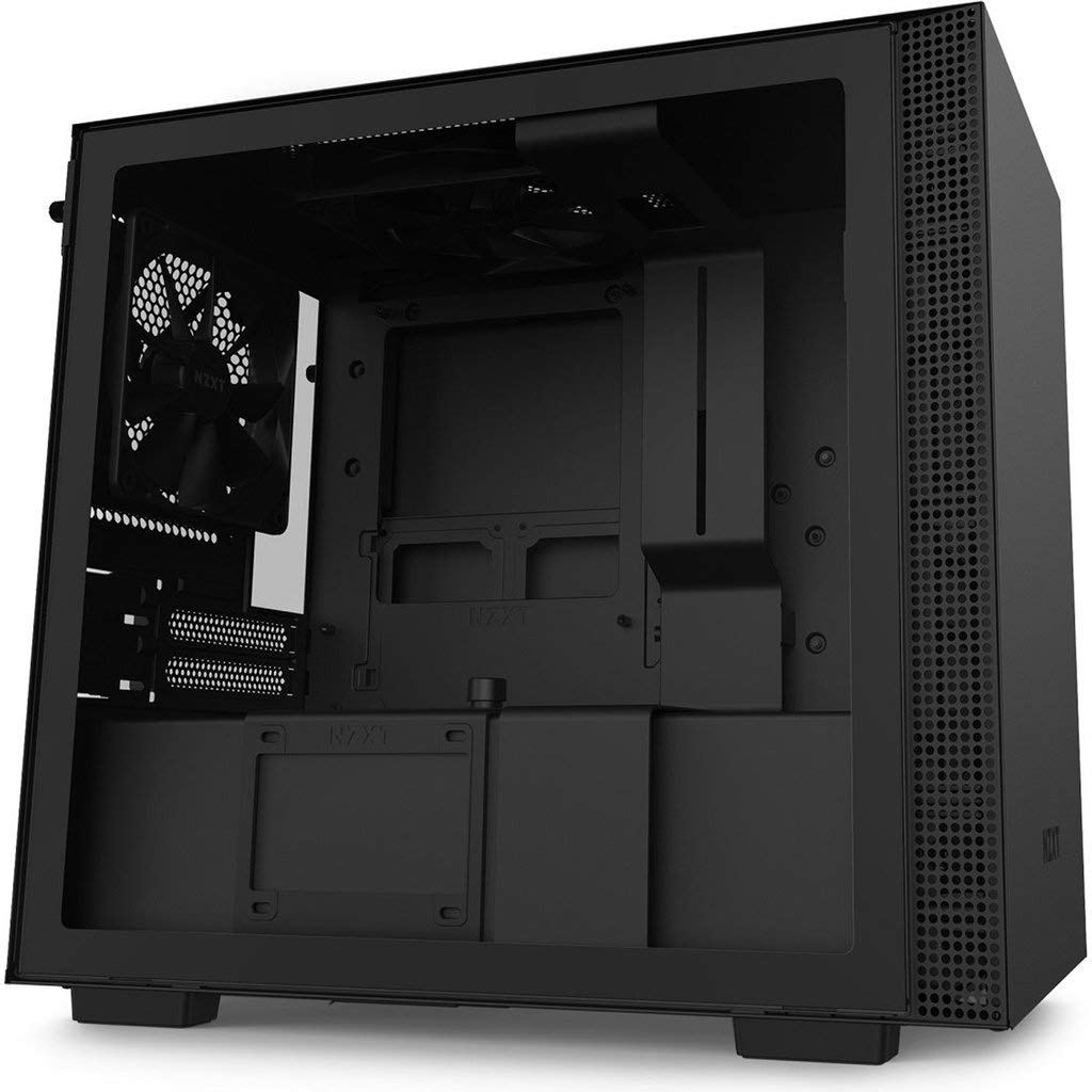 NZXT H210 - Mini-ITX PC Gaming Case - Front I/O USB Type-C Port - Tempered Glass Side Panel - Cable Management System - Water-Cooling Ready - Radiator Bracket - Steel Construction - Black