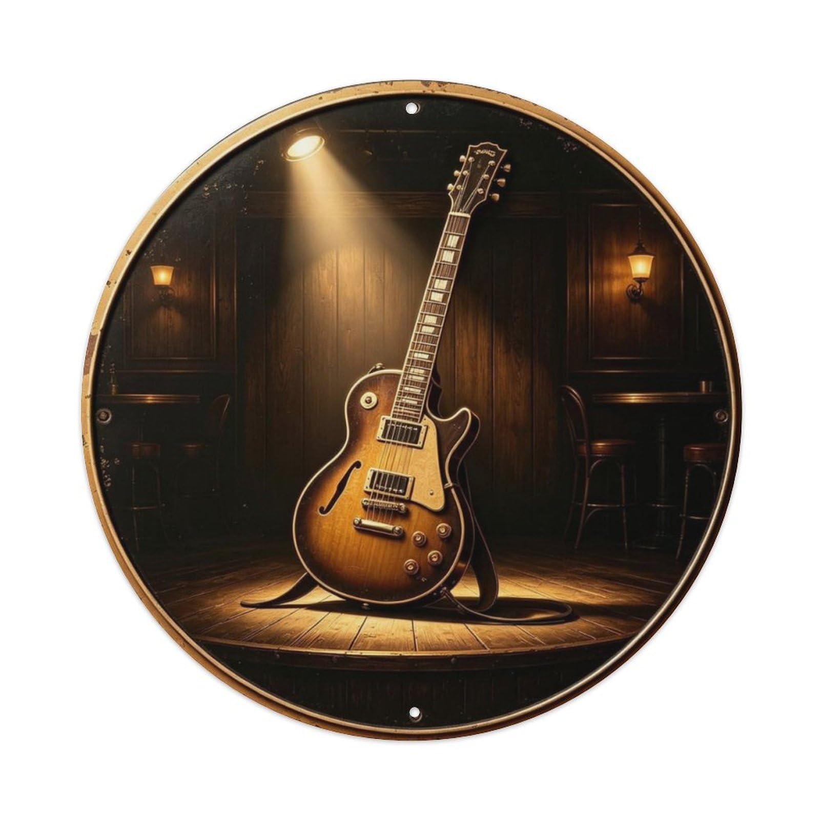 New Orleans Jazz Guitar Metal Tin Sign Plaque
