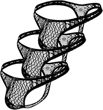 Pdbokew Men's Transparent Thong Underwear Comfty Lace Pouch Underwear