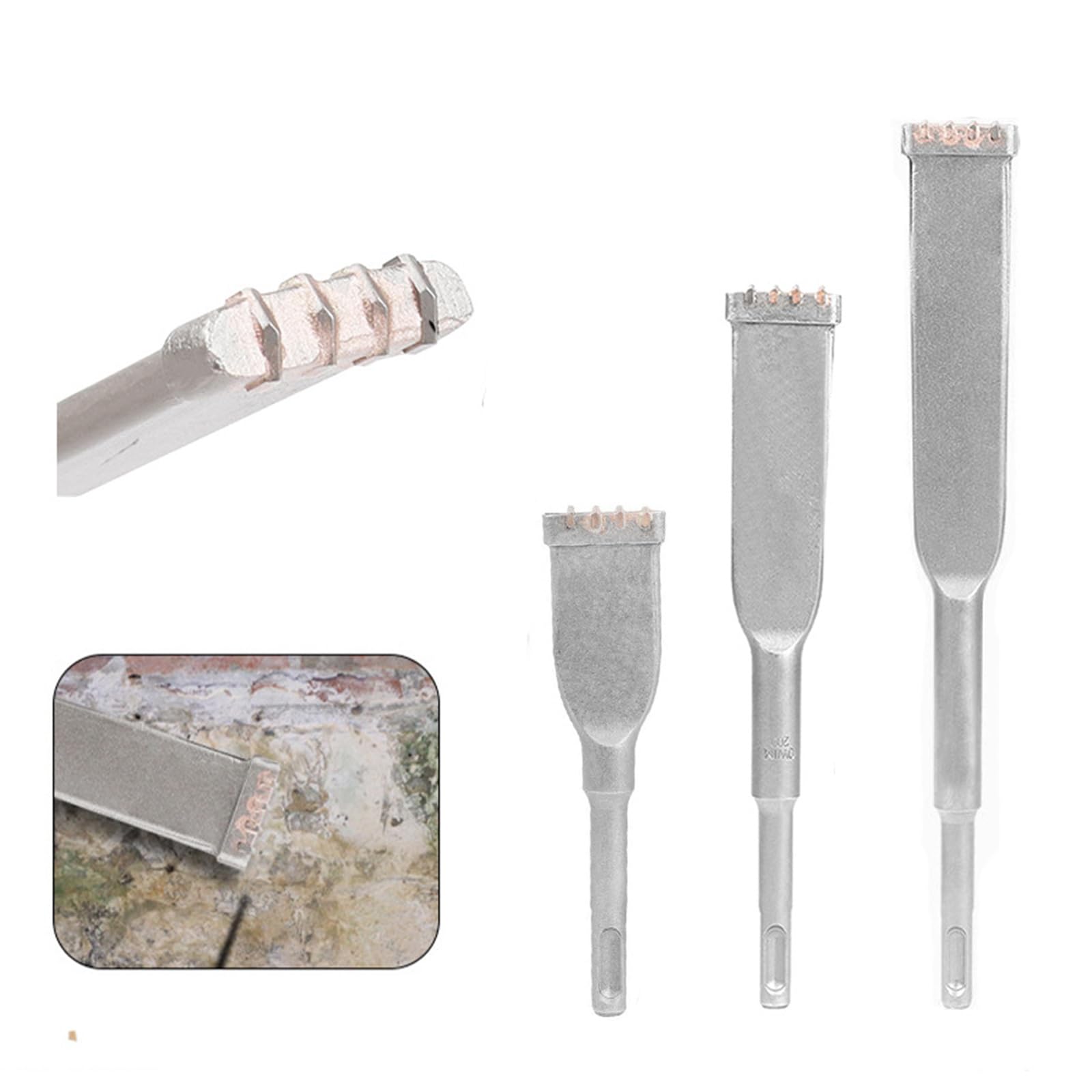Cinceles multiusos de 32 mm con 4 dientes para perforación de construcción y trabajos de mampostería con cinceles de vástago redondo