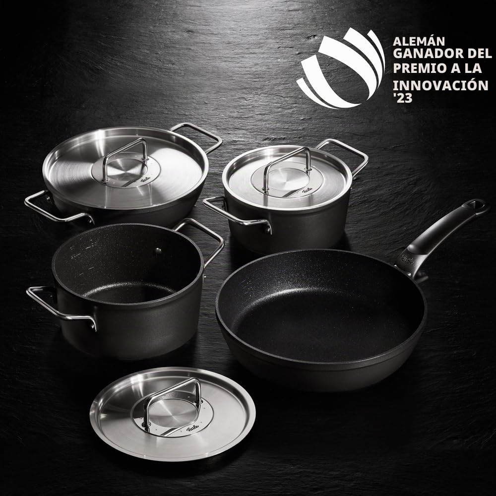 Fissler Adamant Cazo de Aluminio (de 2 Litros y 18 cm de Diámetro), Revestido, con Tapadera Metálica, Antiadherente, Inducción
