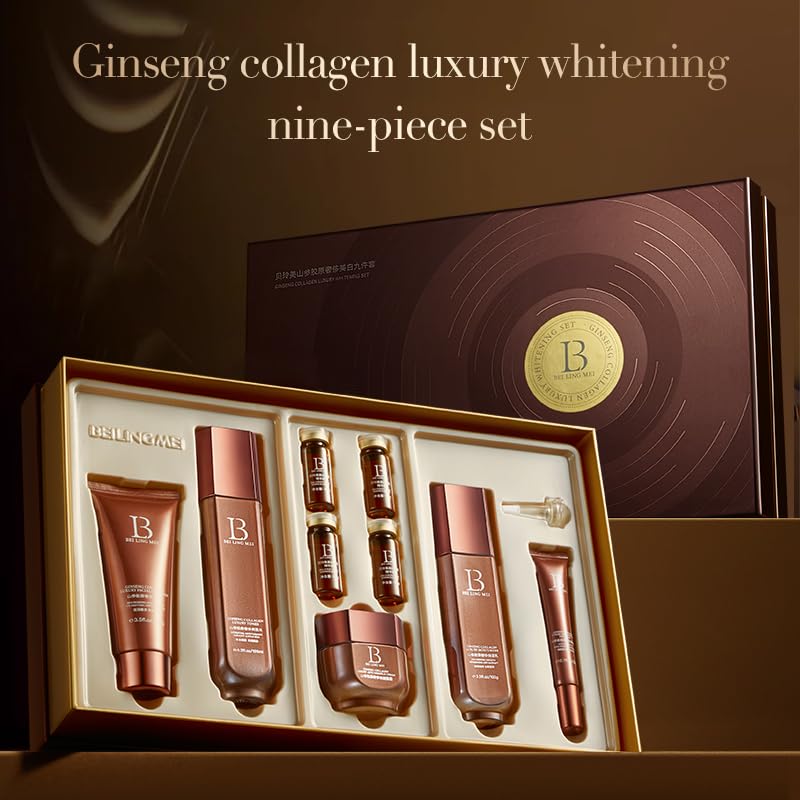 Ginseng Collagen Skincare Set 9-Piece - Korean Skin Care Set,with Face Wash, Toner, Lotion,Essence*4, Eye Cream, Cream,Deep Hydration,Anti-Aging & Skincare Gift Set for Women - Image 4
