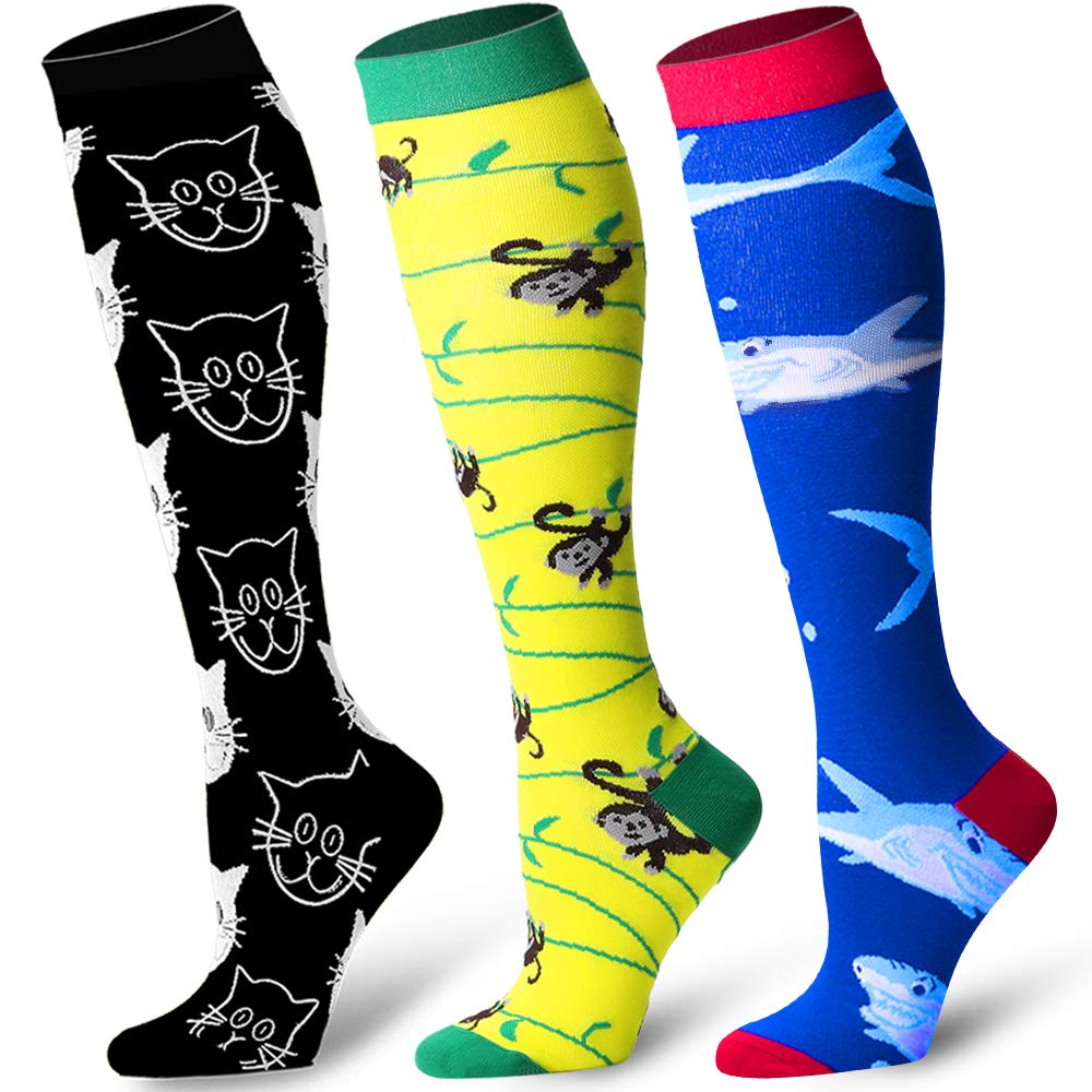 COOLOVERCopper Compression Socks for Women and Men(6 Pairs)-Best Support for Running, Athletic, Nursing, Travel