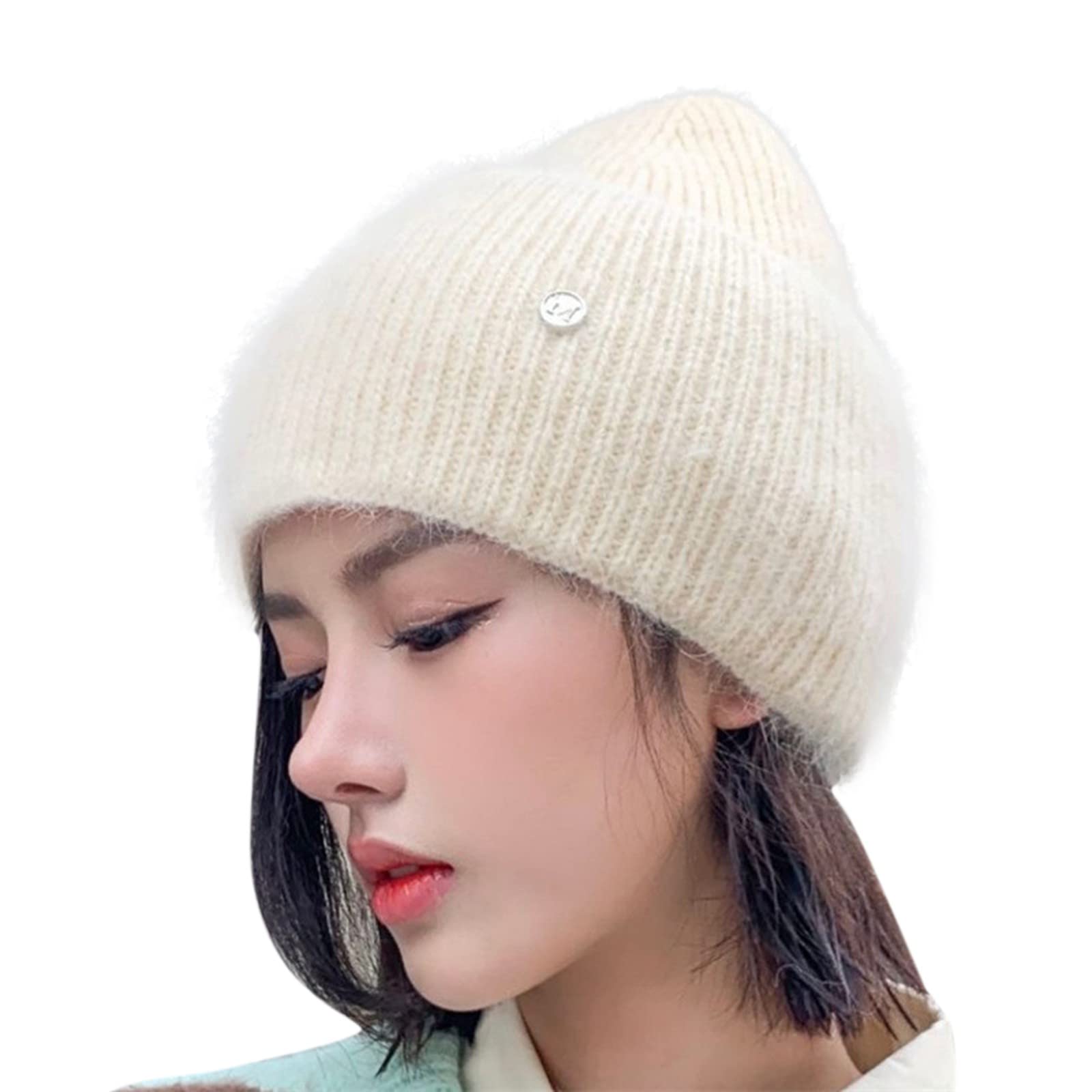 cm Punk Hat Womens Casual Fold Hem Warm Fashion Hat Knit Hat Solid Trim Hat Warm Outdoor Activities Windproof