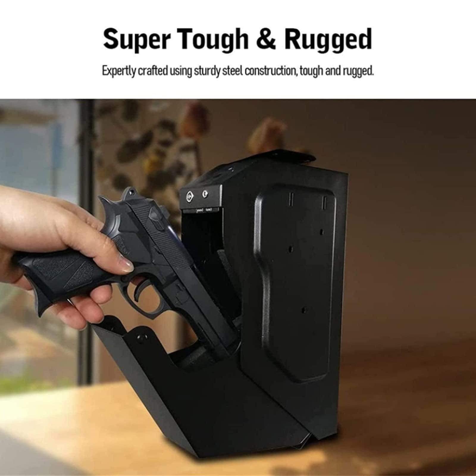 Caja Fuerte para Pistola con Huella Dactilar, Cerradura Inteligente, Estructura de Acero Antirrobo