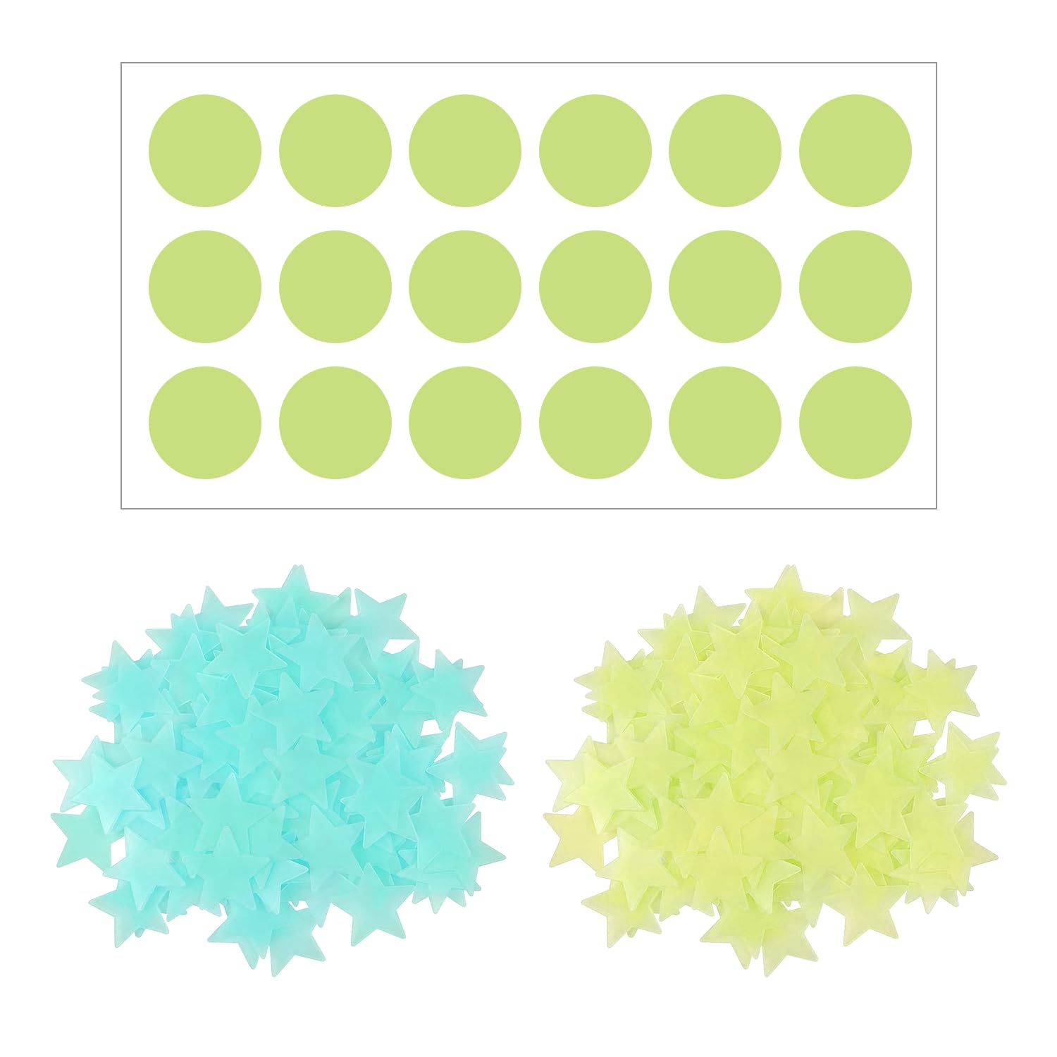 WUFGWBD 200 Pieces Star Wall Stickers And 18 Pieces Moon Wall Stickers, Luminous Wall Stickers, Interesting Wall Stickers, Creative Wall Decoration, Children'S Room Decoration