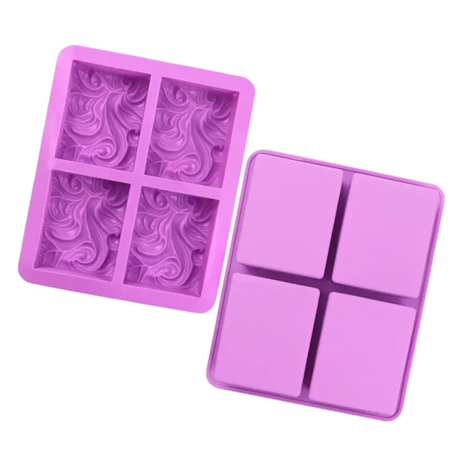 Stampi per sapone in silicone Stampo for sapone in silicone 3D fatto a mano da 1/2 pezzi con motivo ondulato for a fai te, candele, resina, gesso, strumenti for decorare torte(Purple 2Pcs)