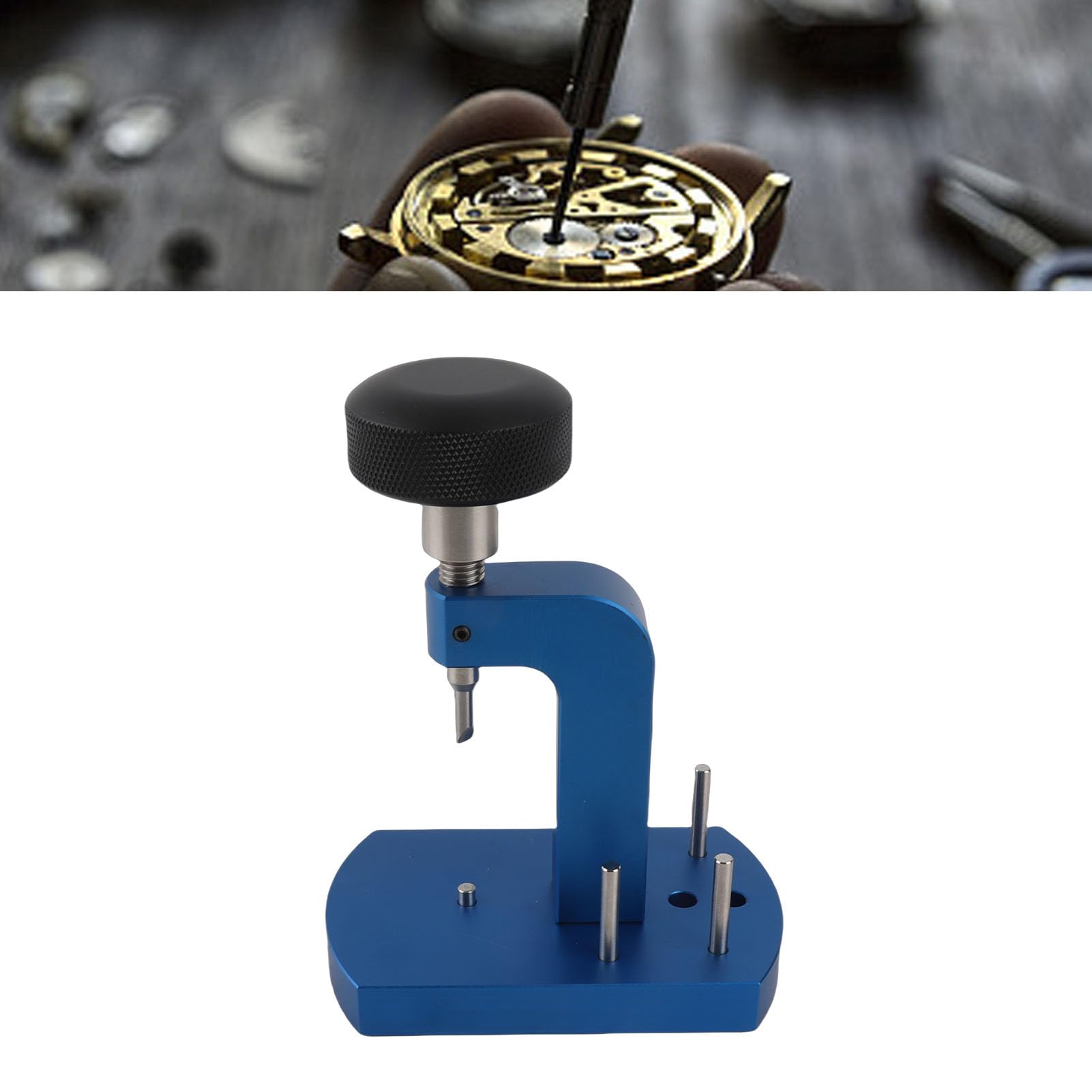 Banco per cassa orologio in acciaio inossidabile Banco professionale per apertura fondello orologio con impugnatura ergonomica per fare leva sui fondelli aperti per