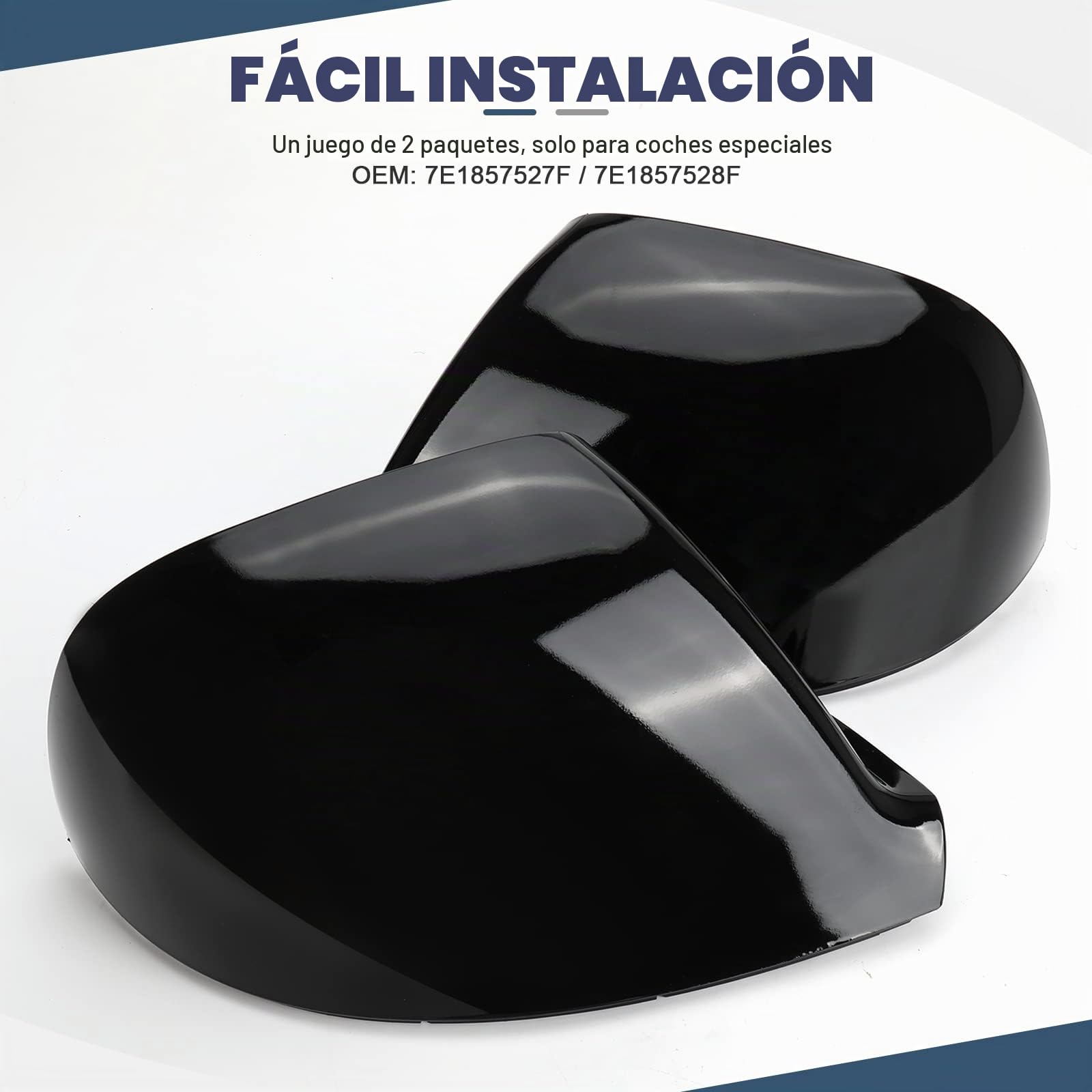 Tapa de la Cubierta del Espejo Reemplazar para VW T5 / T6 / Transporter Caravelle, 1 par Cubierta del Espejo Tapas de Espejo Retrovisor Cromado Mate, Tapa de Espejo Retrovisor Automático
