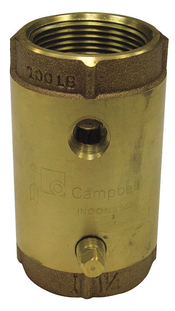 Campbell - CVB-5TLF - Spring Check Valve with Taps, 1-1/4 In.