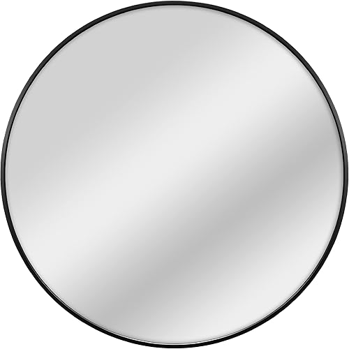 MCS Master & Co. Espejo redondo de metal moderno, espejo circular minimalista para decoración del hogar, sala de estar, dormitorio o baño, 30