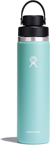 Hydro Flask Water Bottle - Insulated Stainless Steel - Wide Mouth Chug Lid, Non Spill, Leakproof in 24 Oz Dew