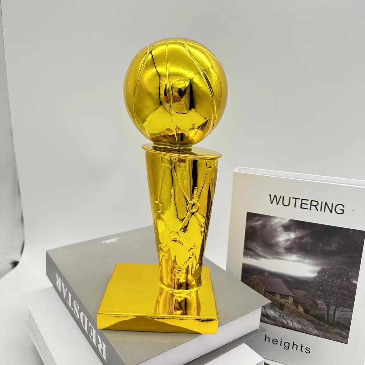 Replica del campione NBA Larry O'Brien Trophy, Golden State Crafts Souvenir placcato, modello di pallacanestro, idea regalo per i fan (16 cm)