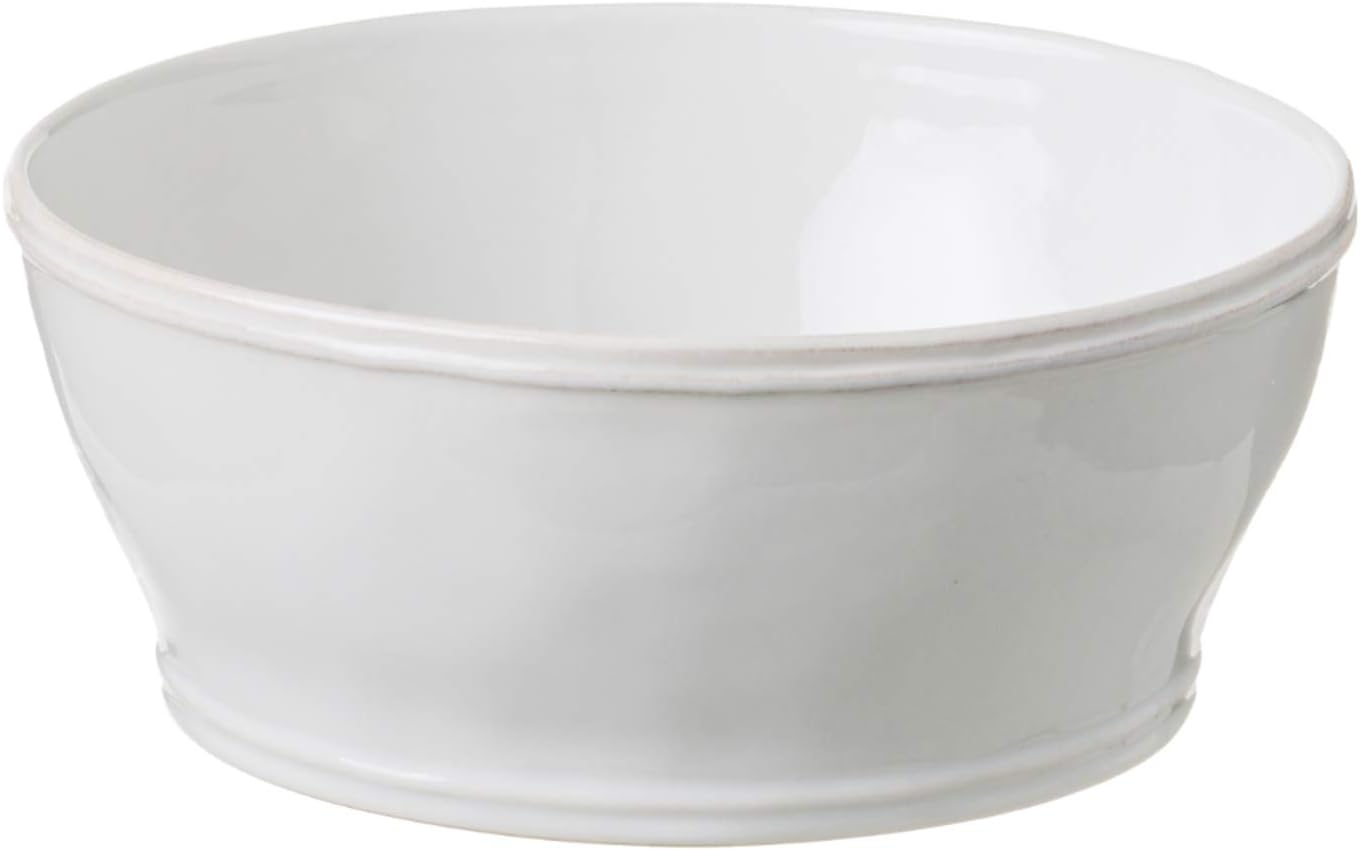 Casafina Ceramic Stoneware 9.5" x 4", 98 oz Serving Bowl - Fontana Collection, White | Microwave & Dishwasher Safe Dinnerware | Food Safe Glazing | Restaurant Quality Serveware