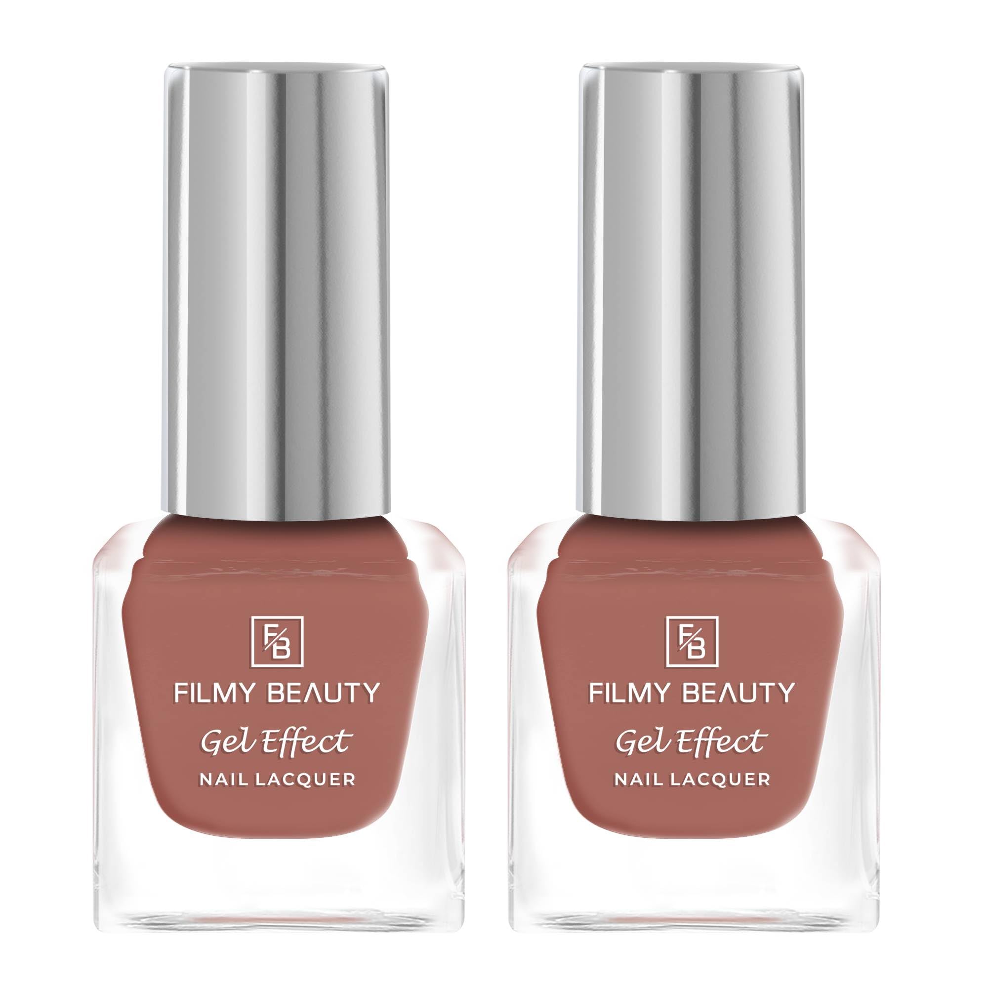 Filmy Beauty Gel Effect Nail Lacquer Set – 2 Shades – Long-Lasting, High Shine, Salon Finish, Quick Drying Nail Polish (Oasis, 10 ML Each)