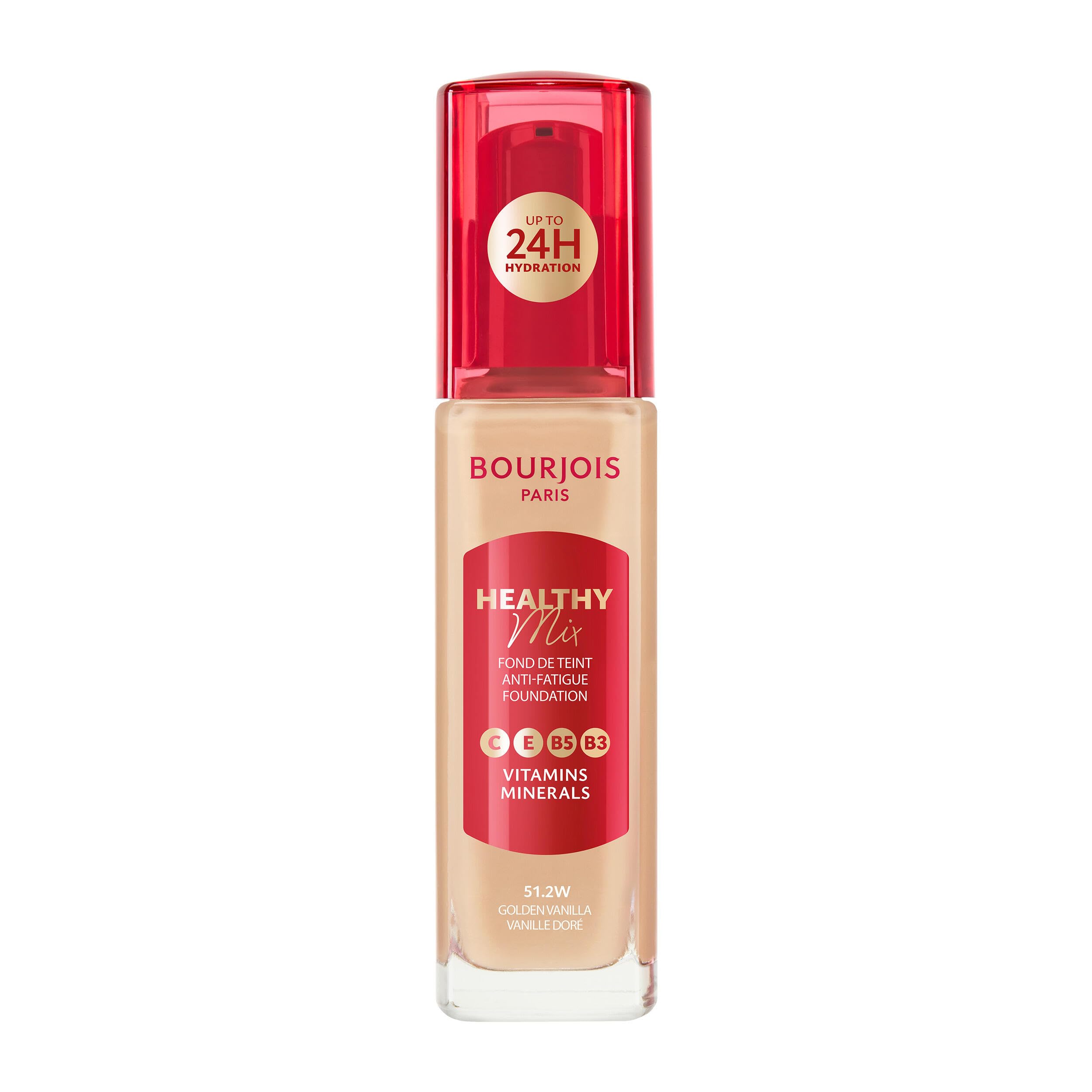 Bourjois Healthy Mix Podkład Niwelujący Oznaki Zmęczenia Z Kompleksem Witamin I Minerałów 51.2W Golden Vanilla, 30 Ml