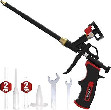 Detachable Spray Foam Gun Expanding Foam Gun Upgraded Teflon Pro Foam Dispensing Gun Sealant Insulating Foam Gun Pu Foaming Insulation Applicator, Black