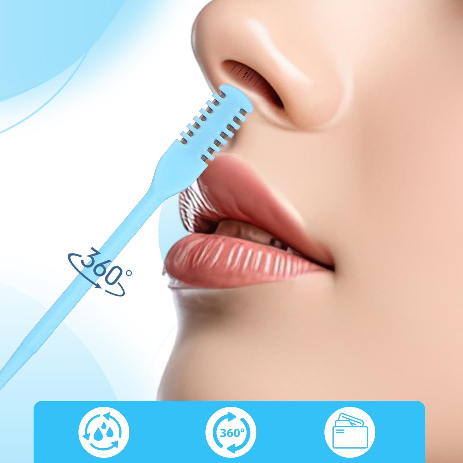 Oruola 5 Stück Nasenhaarschneider,Doppelseitiges Nasenhaarmesser,2-in-1 Nasentrimmer,360° Drehbarer Manuell Nasal Hair Cutter,Rotierender Nasenhaarreiniger und Trimmer,Nasenrasierer für Herren Männe
