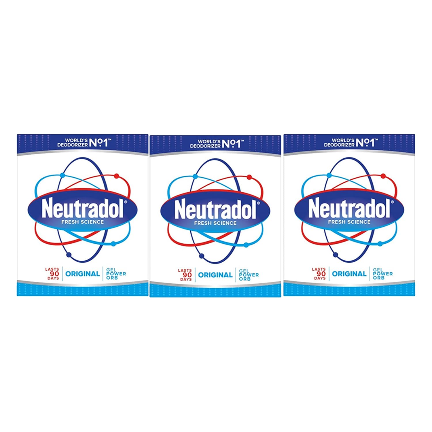 Neutradol Slow Release Gel, Air Freshener and Odour Eliminator, No Plug or Spray Needed, Multipack of 3 x 135g (Original)