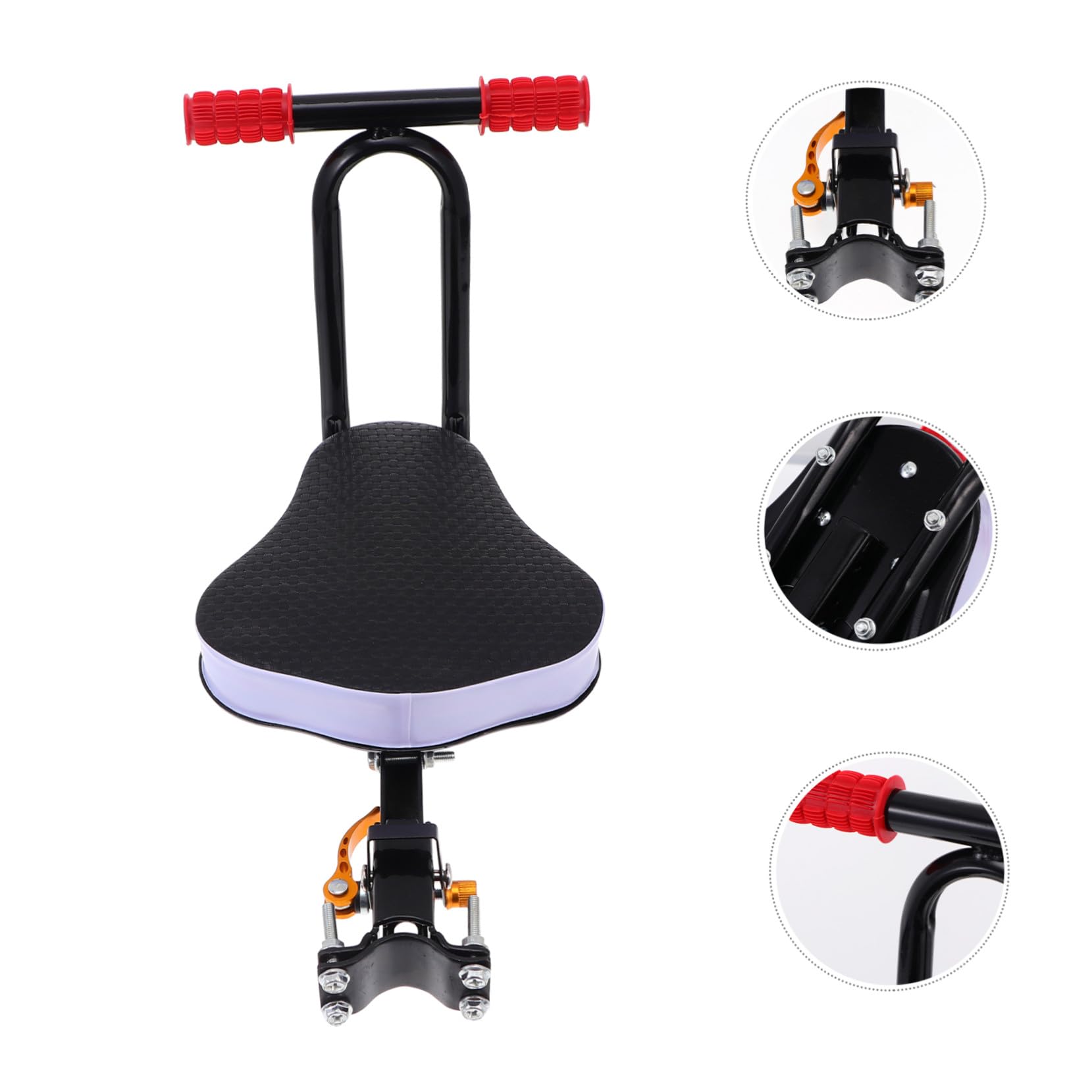 TOPBATHY Seggiolino per Bicicletta Elettrica con Schienale per Sedile in Acciaio Carbonio e Spugna Facile da Installare e Smontare Sicuro e Confortevole per Bimbi Fino Anni Nero