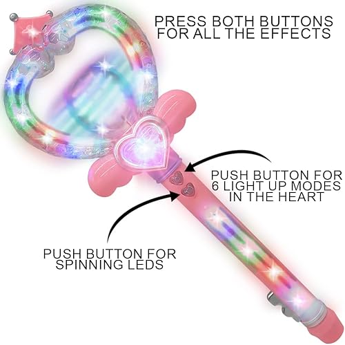 Miniatura 4 de ArtCreativity Varita de reina iluminada, juguetes iluminados para niños pequeños, varita de juguete con luz de 14.25 pulgadas con bola giratoria,