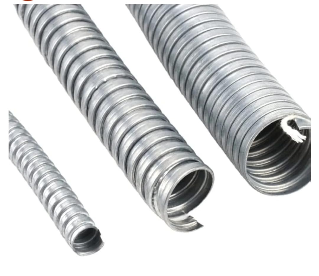 SIE Flexible Electrical Conduit Pipe to Safeguard Wires & Cables Silver Galvanized Steel || (25MM 15MTR)