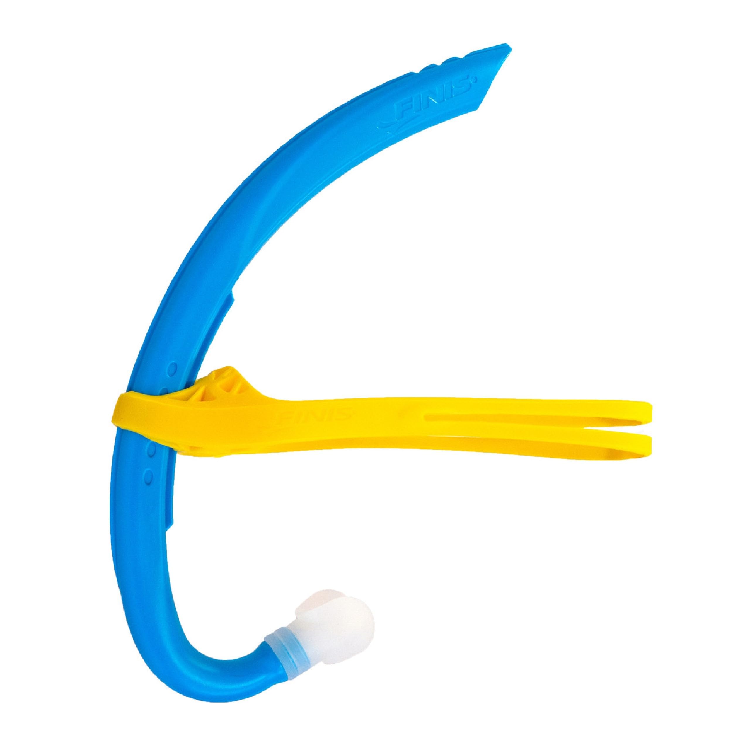 FINIS Stability Snorkel Jr - Swim Training Snorkel for Kids Ages 6-10 - Short Tube - Soft Mouthpiece - Ocean Blue