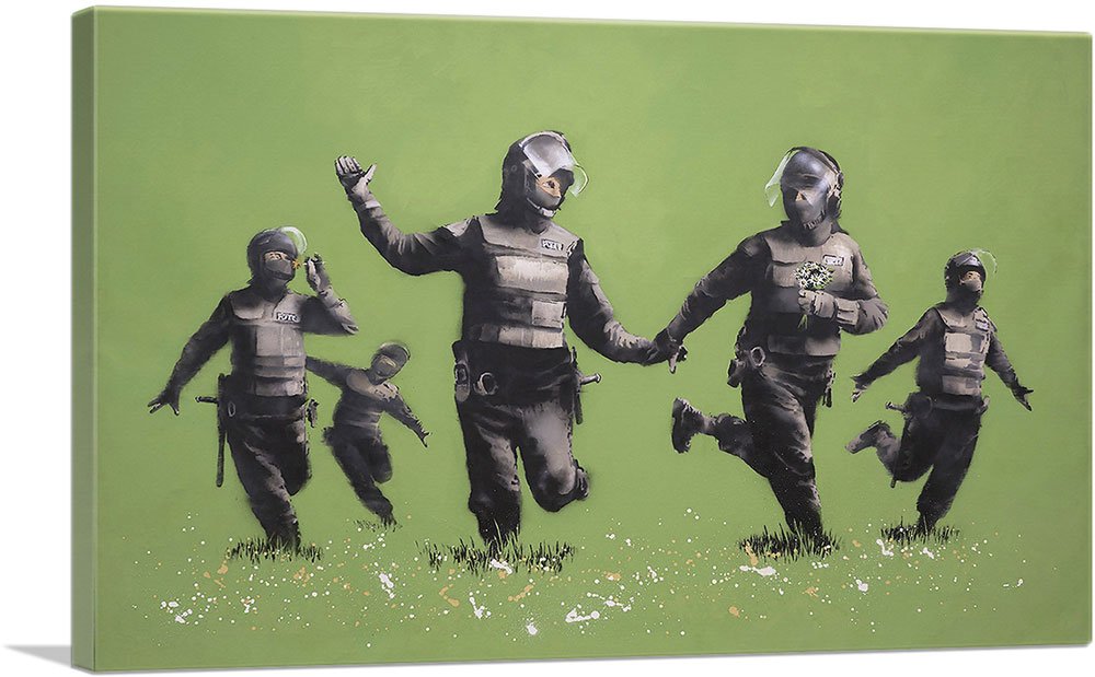 Amazon.com: ARTCANVAS Riot Police in The Field Canvas Art Print ...