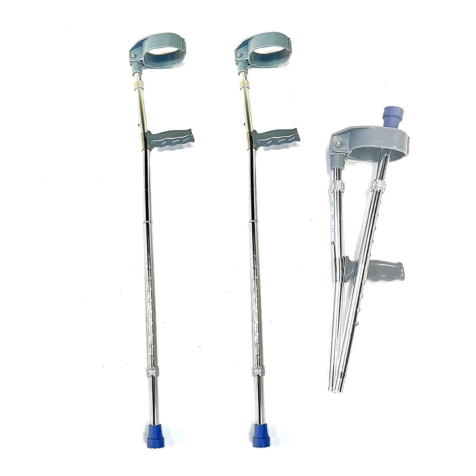 PAASHE muleta 1 par de Bastones con muletas Ajustables de Manga Completa Bastones de antebrazo para Adultos Bastón Ligero para Caminar