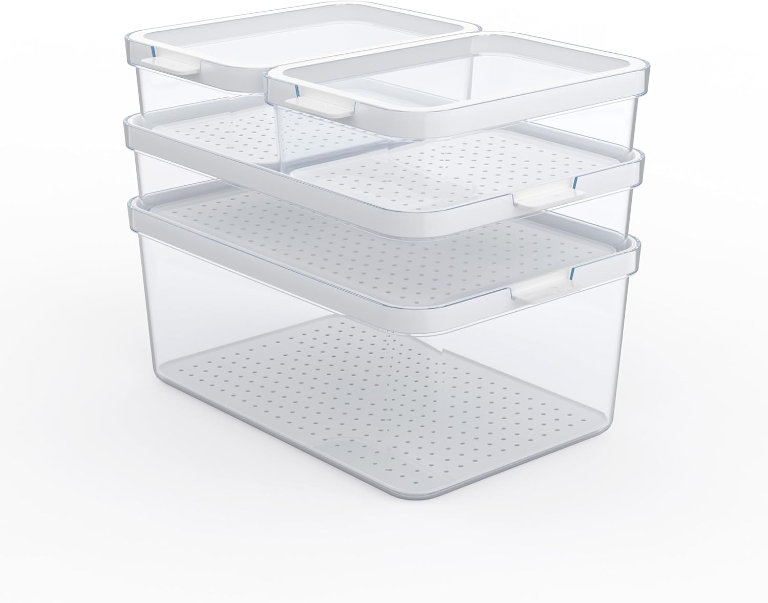 Rotho Cauma Set KS Organiser 5 pcs. CAUMA, Plastic (PP) BPA-free, white/transparent, (31.4 x 22.4 x 23.5 cm)