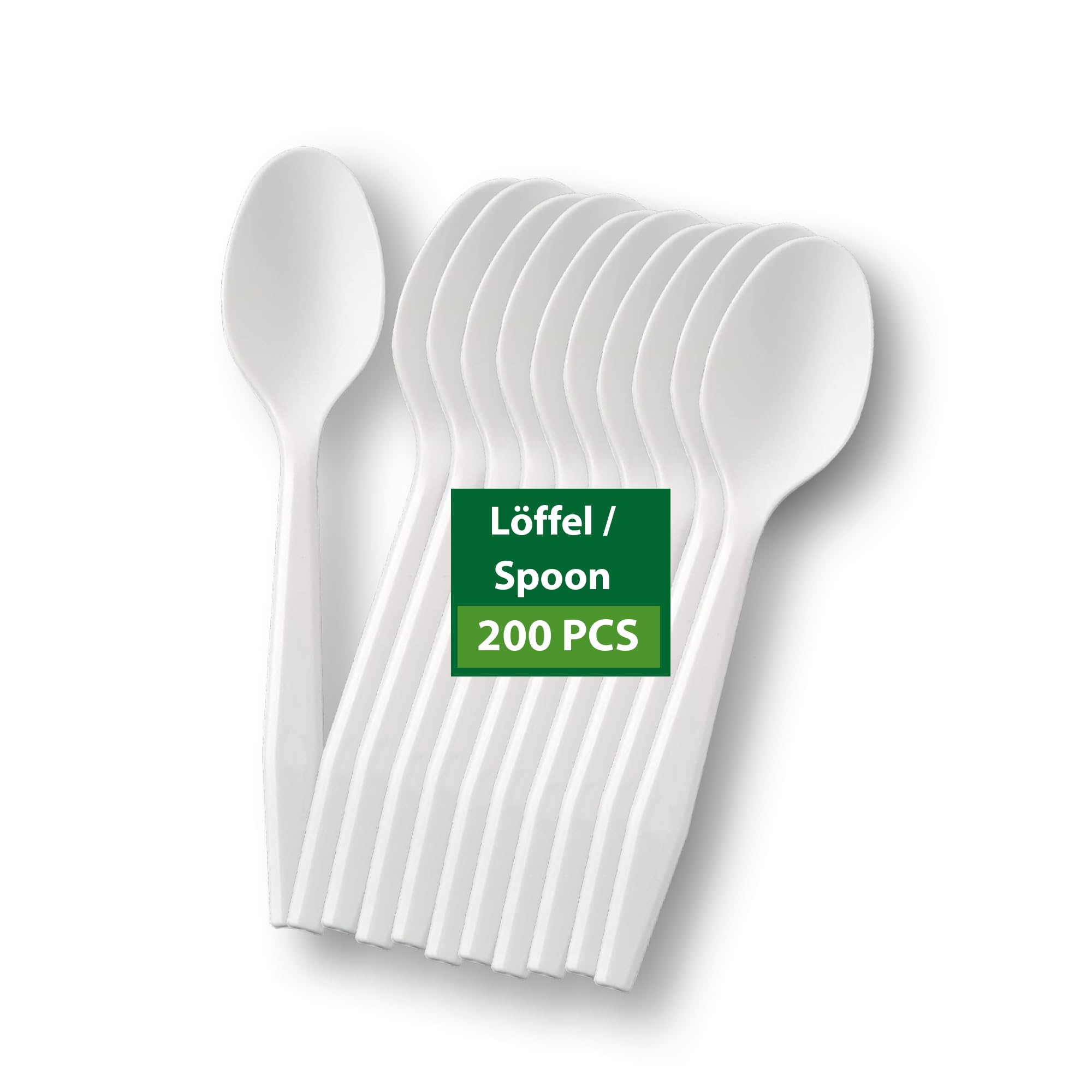 BIODORF Löffel | 200 Stück Wiederverwendbare Löffel | Hochwertig für Haushalt, Gastronomie & Veranstaltungen | 17 cm | Extra stabil