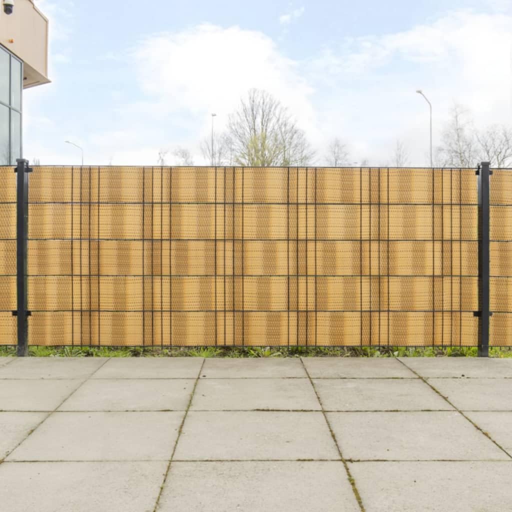 Tidyard Paravents de Balcon 10 pièce Marron Clair 255x19cm résine tressée, Pare-Vue Brise Écran d'intimité de Jardin, Brise-Vue pour Balcon, Extérieur, Terrasse