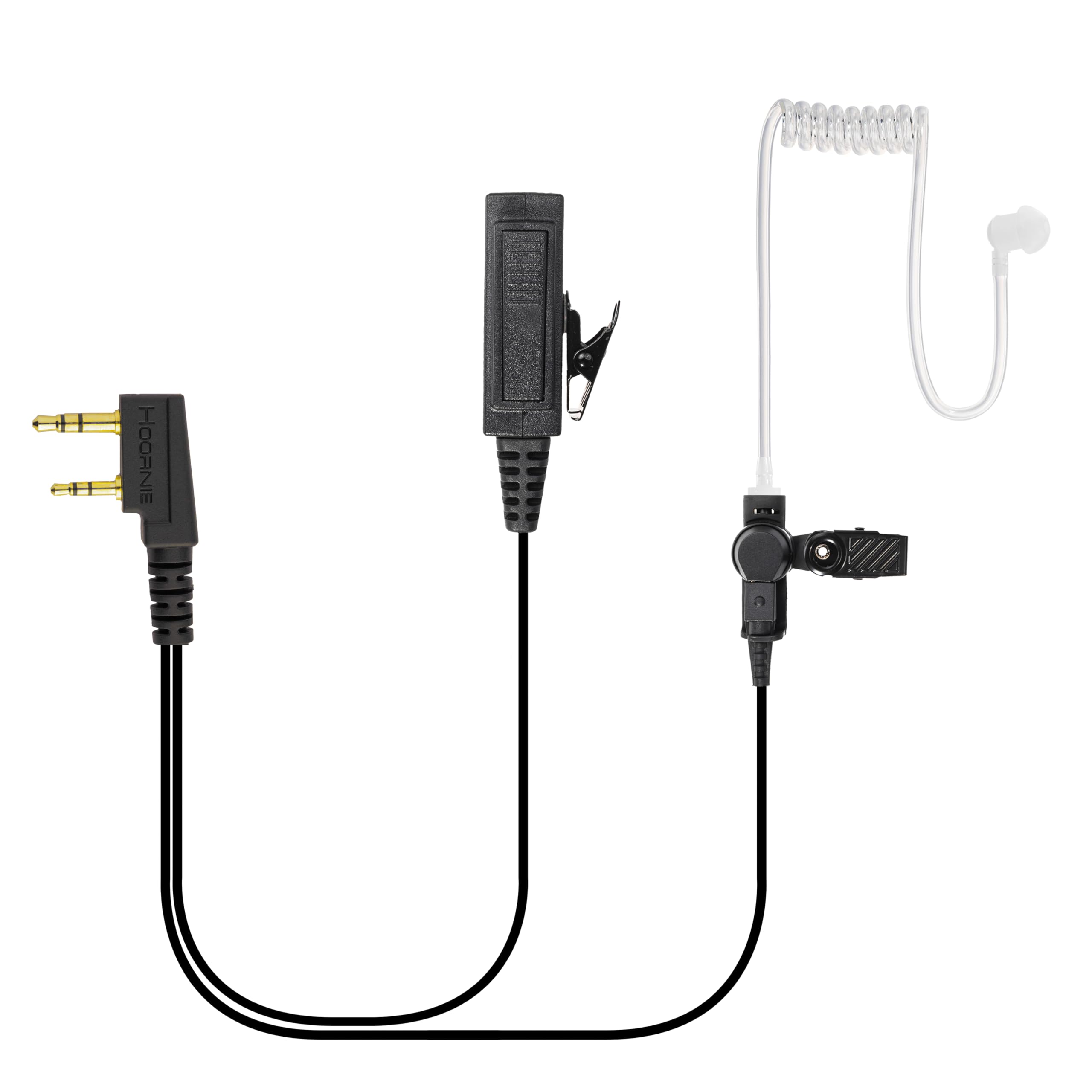 Hoornie Headset (2-pack) voor radioapparatuur met ronde microfoon | Compatibel met TK-3201, TK-3301, TK-3401D, TK-3501, TK-3701D, NX-220, NX-320 en meer! | 10 (x2) oordopjes